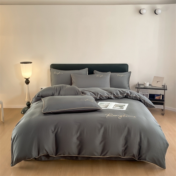 91家纺网 家纺一手货源 找家纺 慕色家纺 2024新款全棉刺绣轻奢系列单被套 轻奢-高级灰