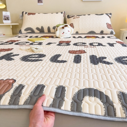 希廷顿 2024新款加厚凉感丝乳胶凉席三件套 Luck熊