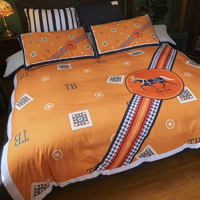 91家纺网 家纺一手货源 找家纺 花沐 2024新款云朵水洗棉四件套 【云朵棉】马车