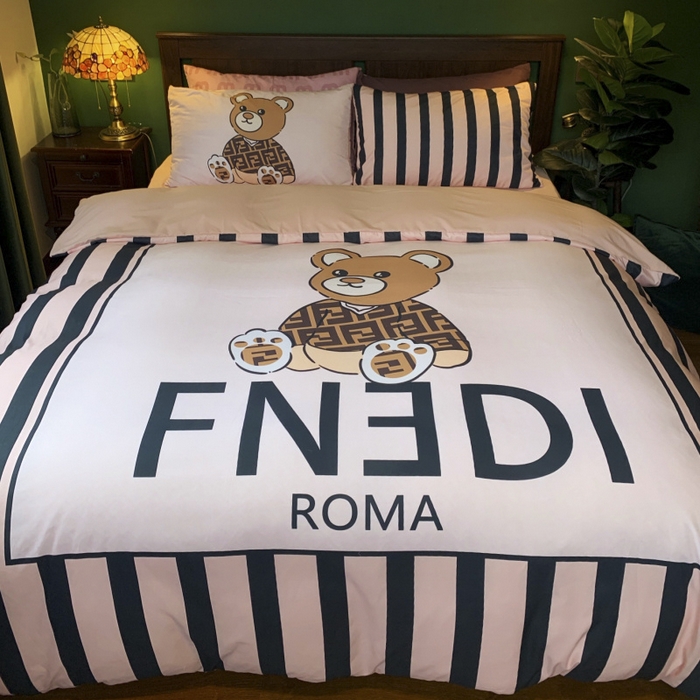 91家纺网 家纺一手货源 找家纺 花沐 2024新款云朵水洗棉四件套 【云朵棉】芬芬熊