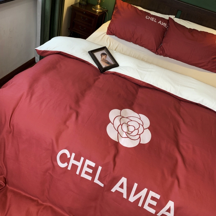 91家纺网 家纺一手货源 找家纺 花沐 2024新款云朵水洗棉四件套 【云朵棉】红香