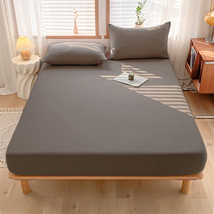 91家纺网 家纺一手货源 找家纺 莱茵 2024新款A类人字纹提花全棉水洗棉单品系列床笠 人字纹-可可棕