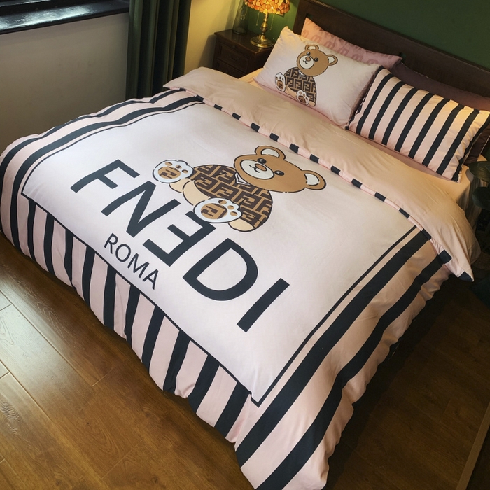 91家纺网 家纺一手货源 找家纺 花沐 2024新款云朵水洗棉四件套 【云朵棉】芬芬熊