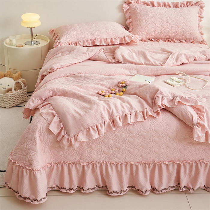 91家纺网 家纺一手货源 找家纺 恒爱 2024新款泡泡公主床盖款夏被四件套 泡泡公主-美人玉