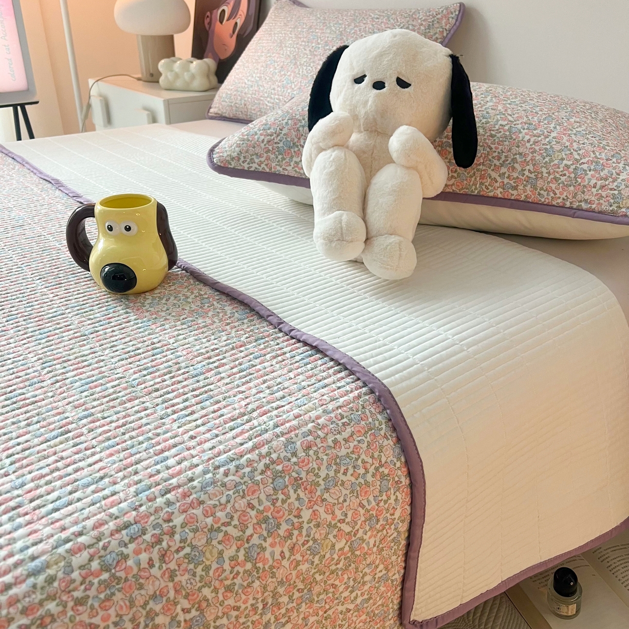 91家纺网 家纺一手货源 找家纺 HL原创 2024新款全棉印花床盖 温馨小花