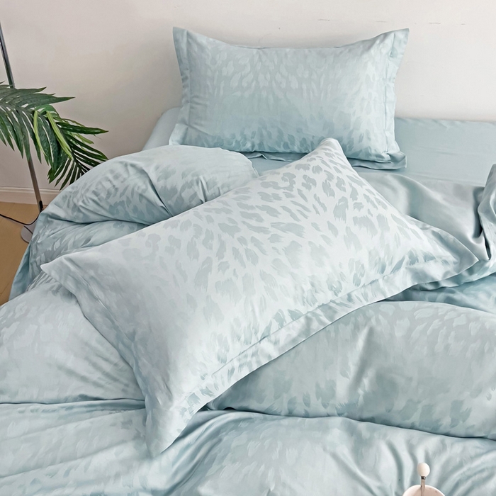 91家纺网 家纺一手货源 找家纺 品乐家纺 2024新款100支长绒棉提花 枕套 音色浅兰