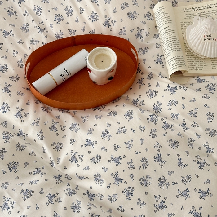 91家纺网 家纺一手货源 找家纺 昔可家纺 2024新款中古系列花四件套 中古小蓝花