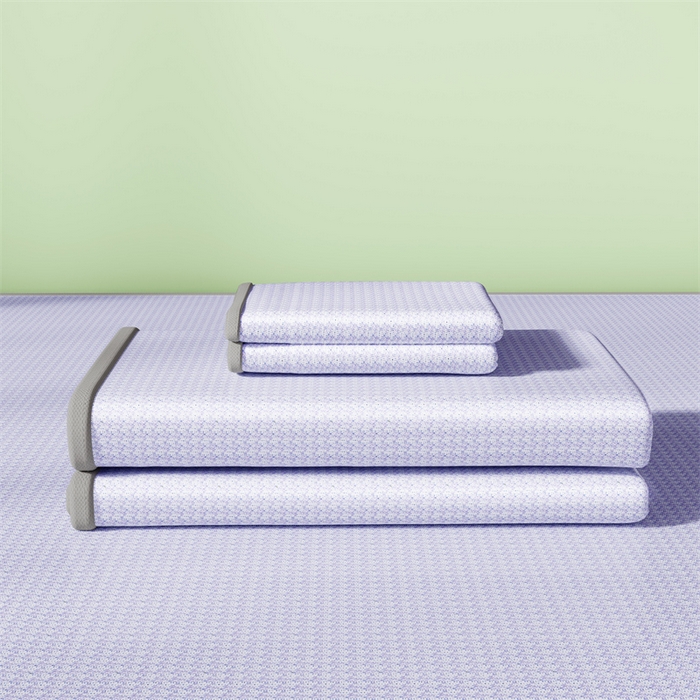 91家纺网 家纺一手货源 找家纺 叠派家纺 2024新款抗菌冰激凌烫画系列床单床笠 冰淇淋-梦幻紫床单款