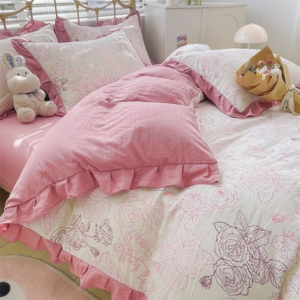 91家纺网 家纺一手货源 找家纺 （总）漫仙阁 2024新款5A双层纱抗菌除螨四件套