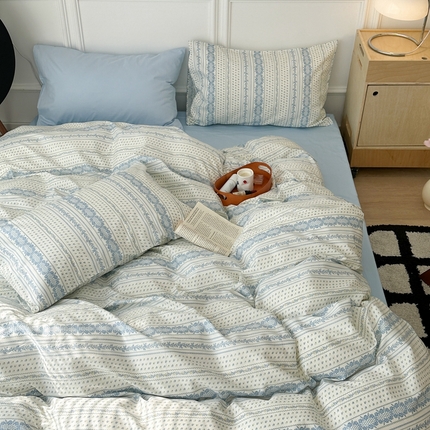  昔可家纺 2024新款中古系列花四件套 南韩中古