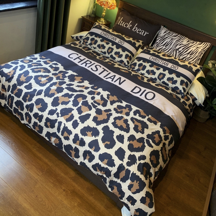 91家纺网 家纺一手货源 找家纺 花沐 2024新款云朵水洗棉四件套 【云朵棉】豹纹迪