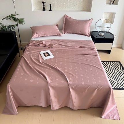 91家纺网 家纺一手货源 找家纺 品乐家纺 2024新款100支长绒棉提花床单 音色豆沙