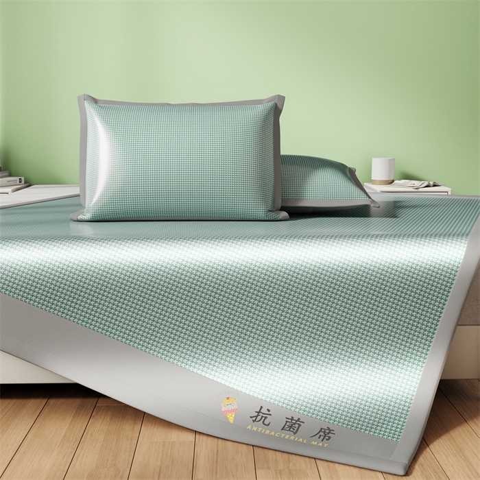 91家纺网 家纺一手货源 找家纺 叠派家纺 2024新款抗菌冰激凌凉席系列 冰淇淋-淡绿