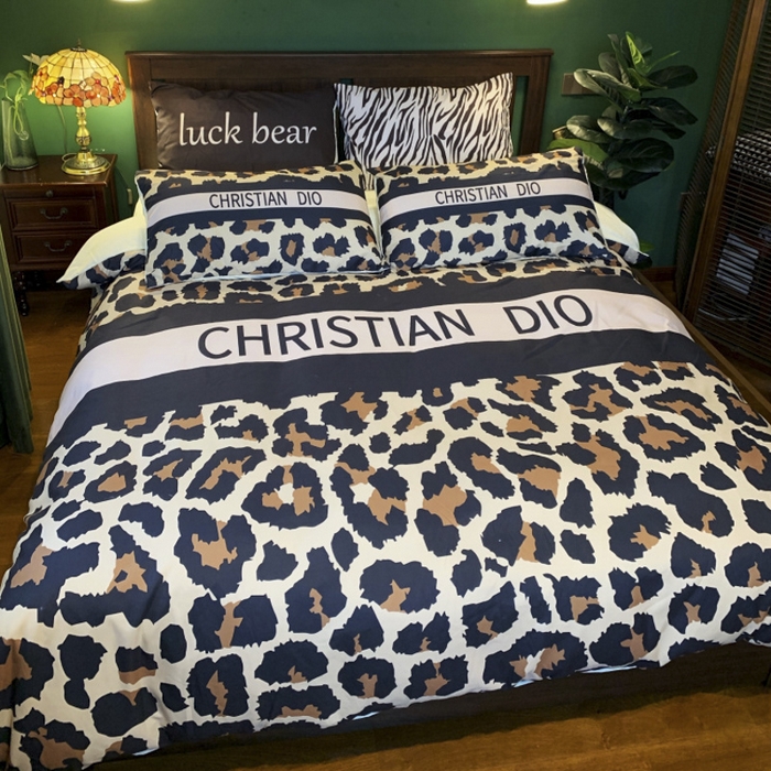 91家纺网 家纺一手货源 找家纺 花沐 2024新款云朵水洗棉四件套 【云朵棉】豹纹迪