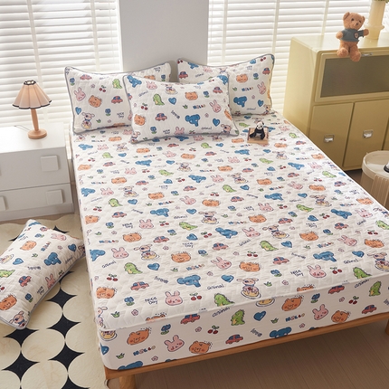 91家纺网 家纺一手货源 找家纺 （总）舒居-2024  A类  高克重水洗棉夹棉床笠席梦思床垫套