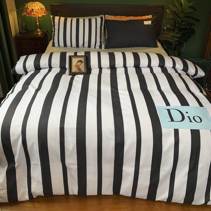 91家纺网 家纺一手货源 找家纺 花沐 2024新款云朵水洗棉四件套 【云朵棉】条纹迪