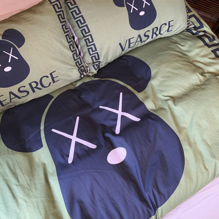 91家纺网 家纺一手货源 找家纺 花沐 2024新款云朵水洗棉四件套 【云朵棉】小绿熊