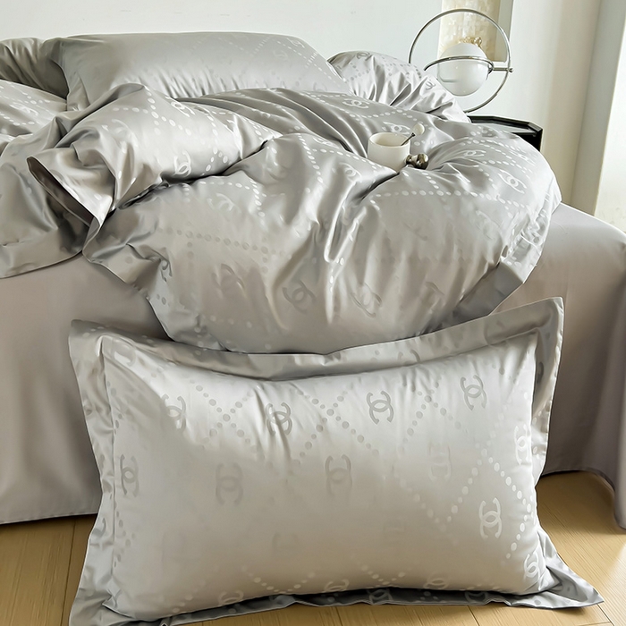 91家纺网 家纺一手货源 找家纺 品乐家纺 2024新款100支长绒棉提花 枕套 音色山灰