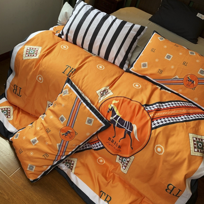 91家纺网 家纺一手货源 找家纺 花沐 2024新款云朵水洗棉四件套 【云朵棉】马车