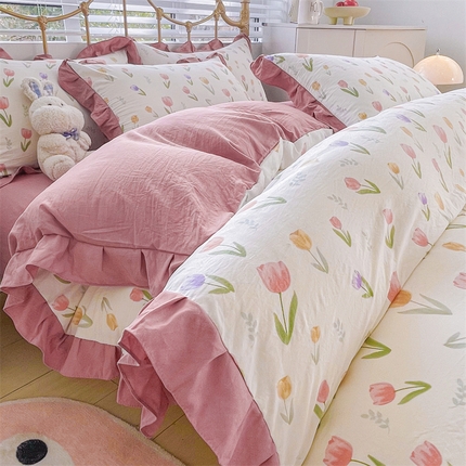 91家纺网 家纺一手货源 找家纺 （总）漫仙阁 2024新款5A双层纱抗菌除螨四件套