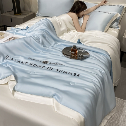 91家纺网 家纺一手货源 找家纺 （总）云棉坊 2025新品水洗真丝冰丝刺绣天丝夏被四件套空调被夏凉被-繁花系列