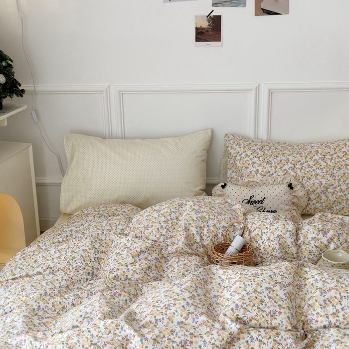 91家纺网 家纺一手货源 找家纺 昔可家纺 2024新款春日小碎花系列四件套 莉莉子