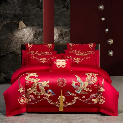 91家纺网 家纺一手货源 找家纺 （总）博之洋婚庆 2025新款婚庆刺绣四件套