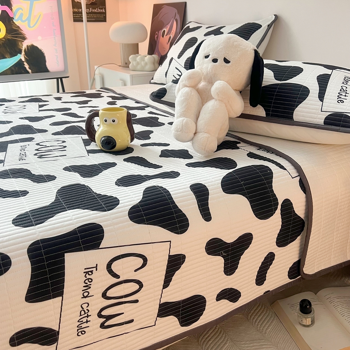 91家纺网 家纺一手货源 找家纺 HL原创 2024新款全棉印花床盖 牛牛