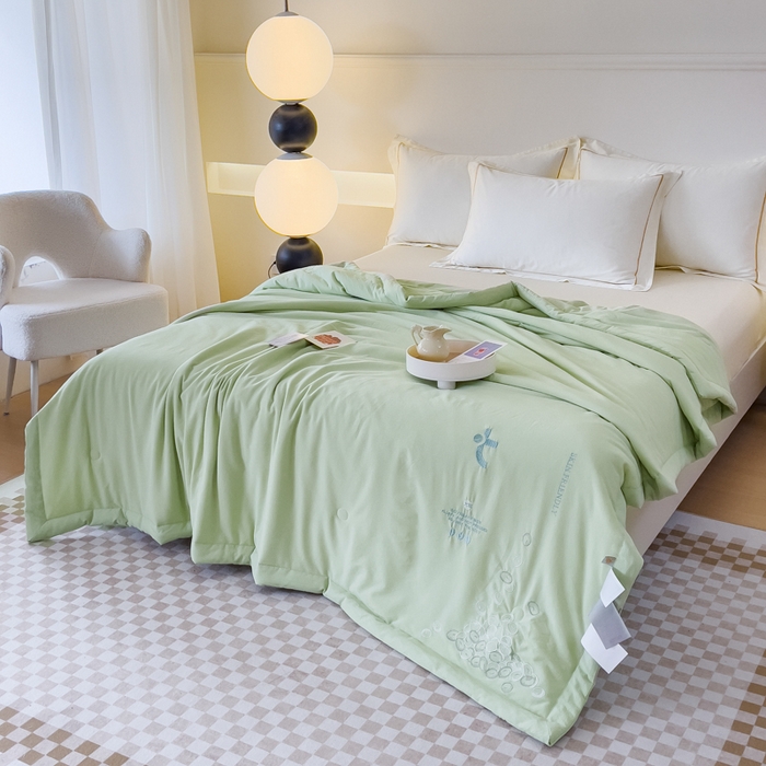 91家纺网 家纺一手货源 找家纺 （总）优姿家纺 2024新款提花泡泡棉刺绣大豆抗菌夏被