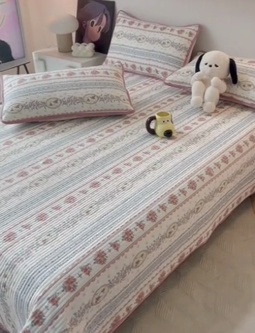 91家纺网 家纺一手货源 找家纺 HL原创 2024新款全棉印花床盖 可可小兔