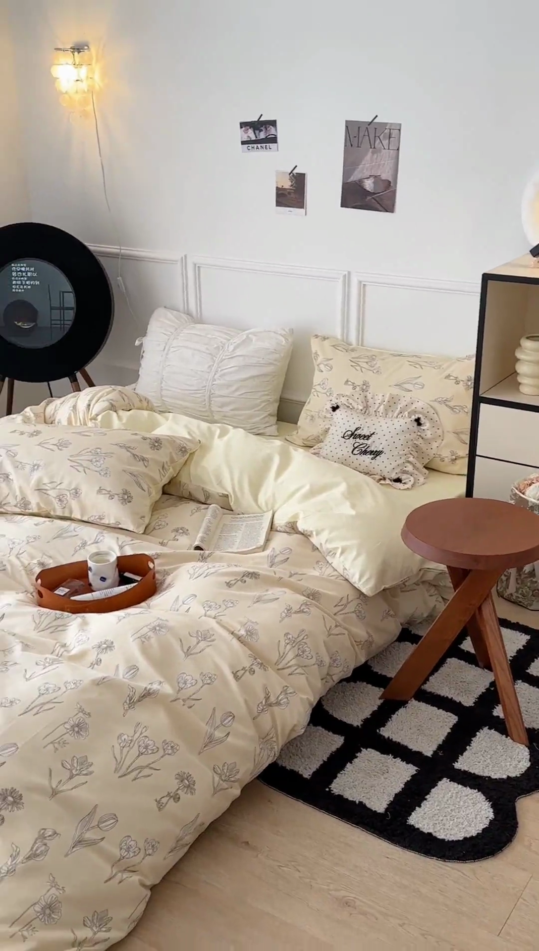 91家纺网 家纺一手货源 找家纺 昔可家纺 2024新款中古系列花四件套 素描兔