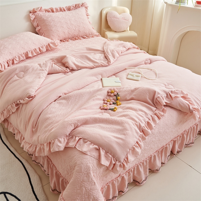 91家纺网 家纺一手货源 找家纺 恒爱 2024新款泡泡公主床盖款夏被四件套 泡泡公主-美人玉