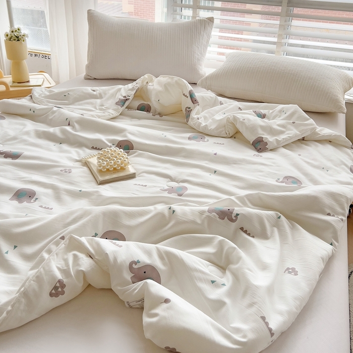 91家纺网 家纺一手货源 找家纺 春光里 2024新款萌趣夏被夏凉被被子被芯 萌小象