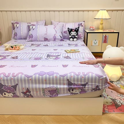 91家纺网 家纺一手货源 找家纺 沐辰 2024新款正版三丽鸥花型床笠 晚安库洛米