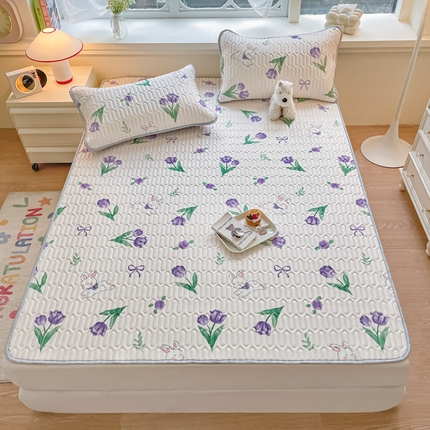 91家纺网 家纺一手货源 找家纺 （总）柒月家居 2024新款贴身舒适厚度0.5小清新乳胶凉席