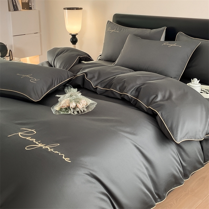 91家纺网 家纺一手货源 找家纺 慕色家纺 2024新款全棉刺绣轻奢系列单被套 轻奢-高级灰