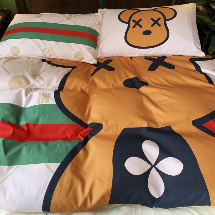 91家纺网 家纺一手货源 找家纺 花沐 2024新款云朵水洗棉四件套 【云朵棉】大酷熊