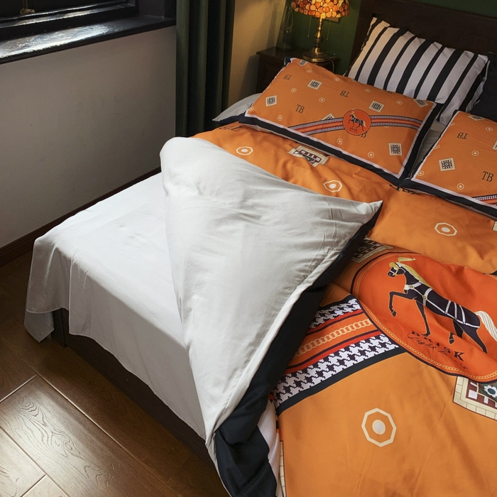 91家纺网 家纺一手货源 找家纺 花沐 2024新款云朵水洗棉四件套 【云朵棉】马车