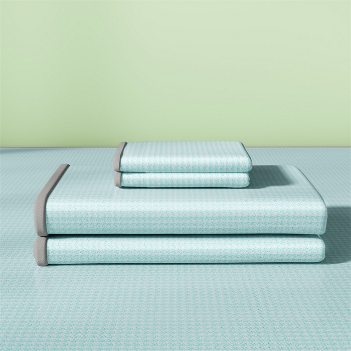 91家纺网 家纺一手货源 找家纺 叠派家纺 2024新款抗菌冰激凌烫画系列床单床笠 冰淇淋-云川蓝床单款