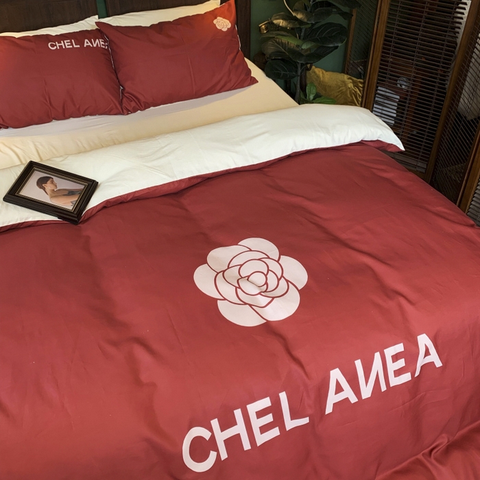 91家纺网 家纺一手货源 找家纺 花沐 2024新款云朵水洗棉四件套 【云朵棉】红香