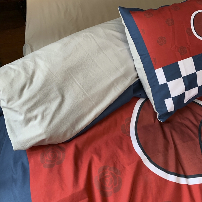 91家纺网 家纺一手货源 找家纺 花沐 2024新款云朵水洗棉四件套 【云朵棉】蓝酷熊