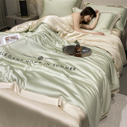 91家纺网 家纺一手货源 找家纺 （总）云棉坊 2025新品水洗真丝冰丝刺绣天丝夏被四件套空调被夏凉被-繁花系列