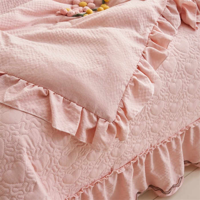 91家纺网 家纺一手货源 找家纺 恒爱 2024新款泡泡公主床盖款夏被四件套 泡泡公主-美人玉
