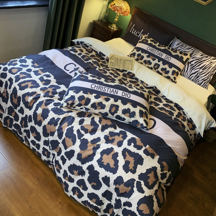 91家纺网 家纺一手货源 找家纺 花沐 2024新款云朵水洗棉四件套 【云朵棉】豹纹迪