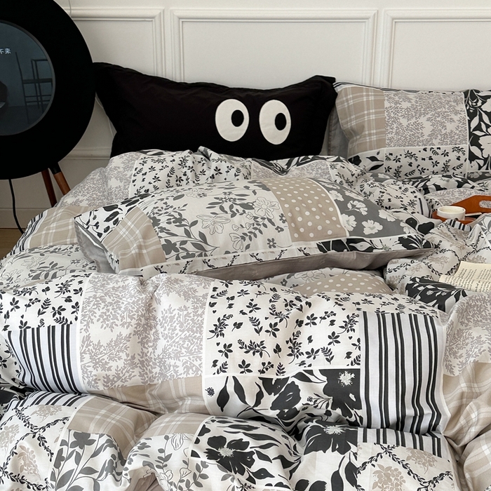 91家纺网 家纺一手货源 找家纺 昔可家纺 2024新款中古系列花四件套 中古拼接花