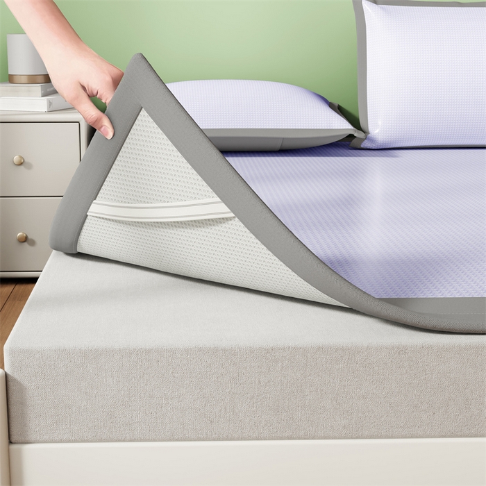 91家纺网 家纺一手货源 找家纺 叠派家纺 2024新款抗菌冰激凌凉席系列 冰淇淋-梦幻紫