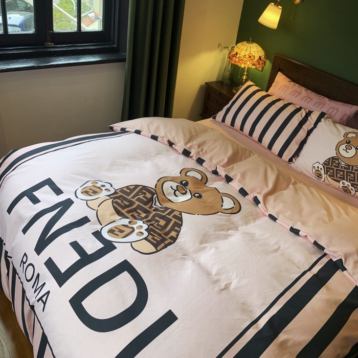 91家纺网 家纺一手货源 找家纺 花沐 2024新款云朵水洗棉四件套 【云朵棉】芬芬熊