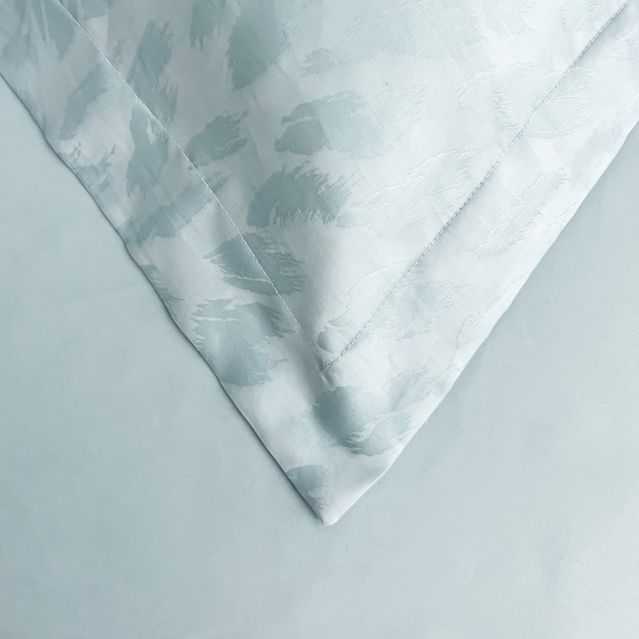 91家纺网 家纺一手货源 找家纺 品乐家纺 2024新款100支长绒棉提花 枕套 音色浅兰