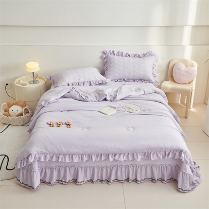 91家纺网 家纺一手货源 找家纺 （总）恒爱 2024新款泡泡公主床盖款夏被四件套