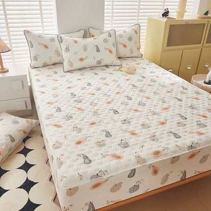 91家纺网 家纺一手货源 找家纺 （总）舒居-2024  A类  高克重水洗棉夹棉床笠席梦思床垫套